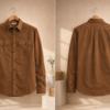 Men’s Rich Brown Denim Utility Shirt – Full Sleeves | Regular Fit | 2 Flap Pockets