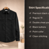 Men’s Solid Black Denim Shirt – Full Sleeves | Dual Chest Pockets | Regular Fit