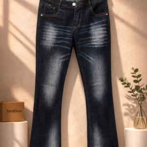 Men’s Black Bootcut Bell Bottom Jeans – Distressed Fading | Whiskering | Flared Fit