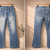Men’s Light Blue Bell Bottom Jeans – Bootcut Fit | Distressed Fading | Flared Leg