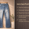 Men’s Light Blue Bell Bottom Jeans – Bootcut Fit | Distressed Fading | Flared Leg