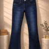 Men’s Dark Blue Bell Bottom Jeans – Bootcut Fit | Distressed Fading | Flared Leg