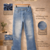 Men’s Light Blue Bell Bottom Jeans – Bootcut Fit | Distressed Fading | Flared Leg