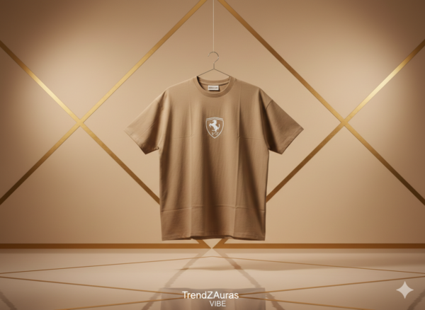 Men’s Premium Beige Oversized T-Shirt – Minimal Cotton Streetwear Tee | TrendZAuras