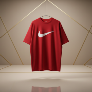 TrendZAuras Oversized Red Puff Print T-Shirt – Premium Streetwear for Men