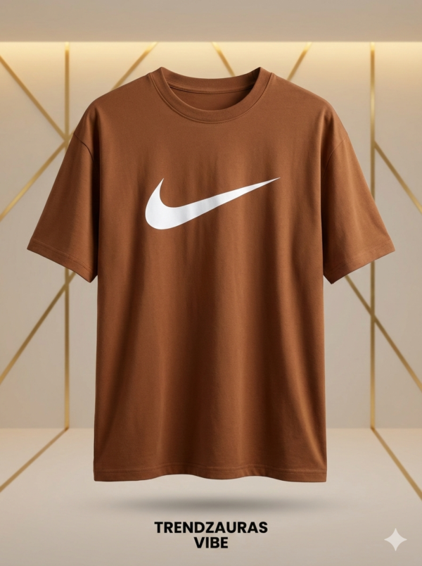 Men’s Premium Brown Oversized T-Shirt – Cotton Minimal Streetwear Tee | TrendZAuras
